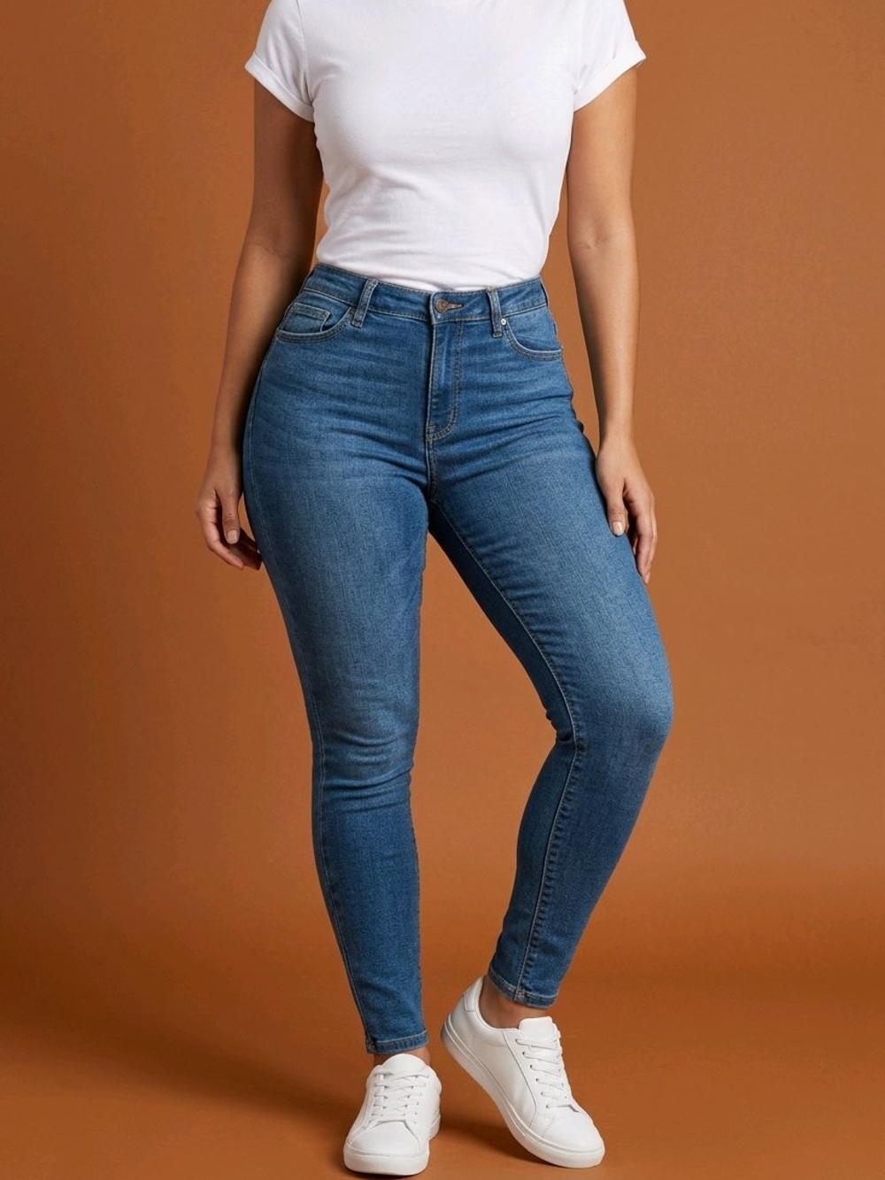 Universal Thread Curvy Skinny Jeans in Medium Blue